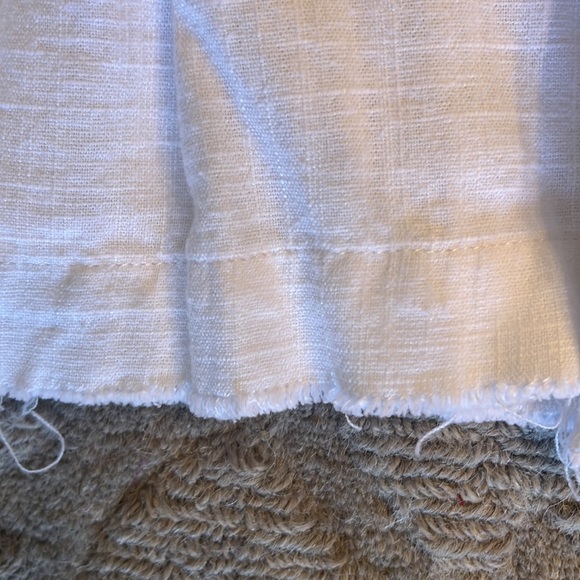 ForCynthia white linen released hem peplum jacket with metal buttons.  Sz PS. - Picture 5 of 7